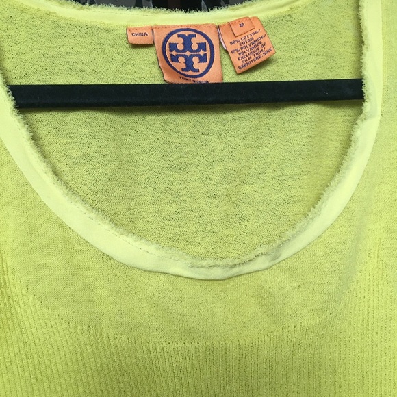 Tory Burch chartreuse olive khaki stretch tank top - Picture 5 of 5